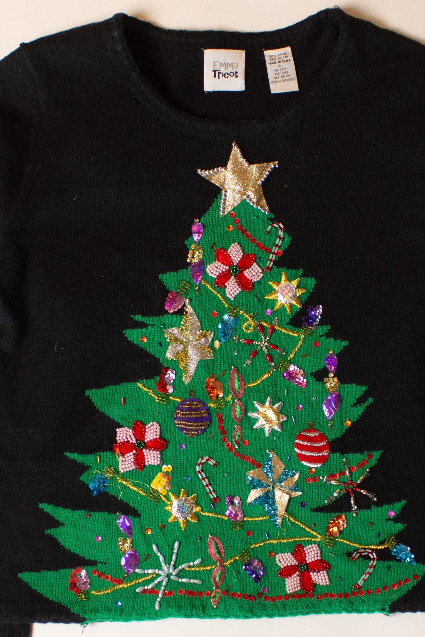 Vintage Black Emma Tricot Christmas Pullover (2000s)