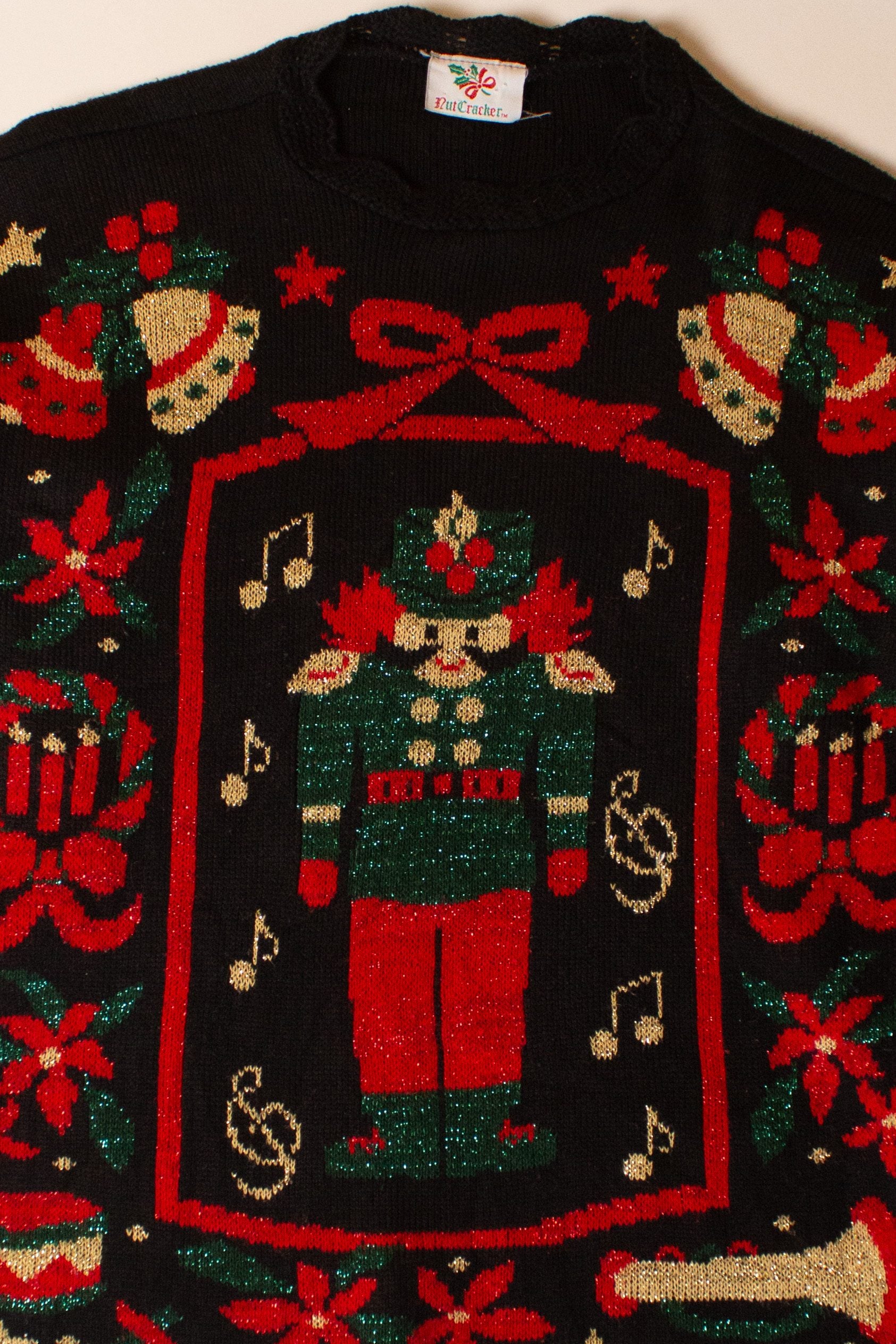 Vintage Nutcracker Ugly Christmas Sweater (1990s)