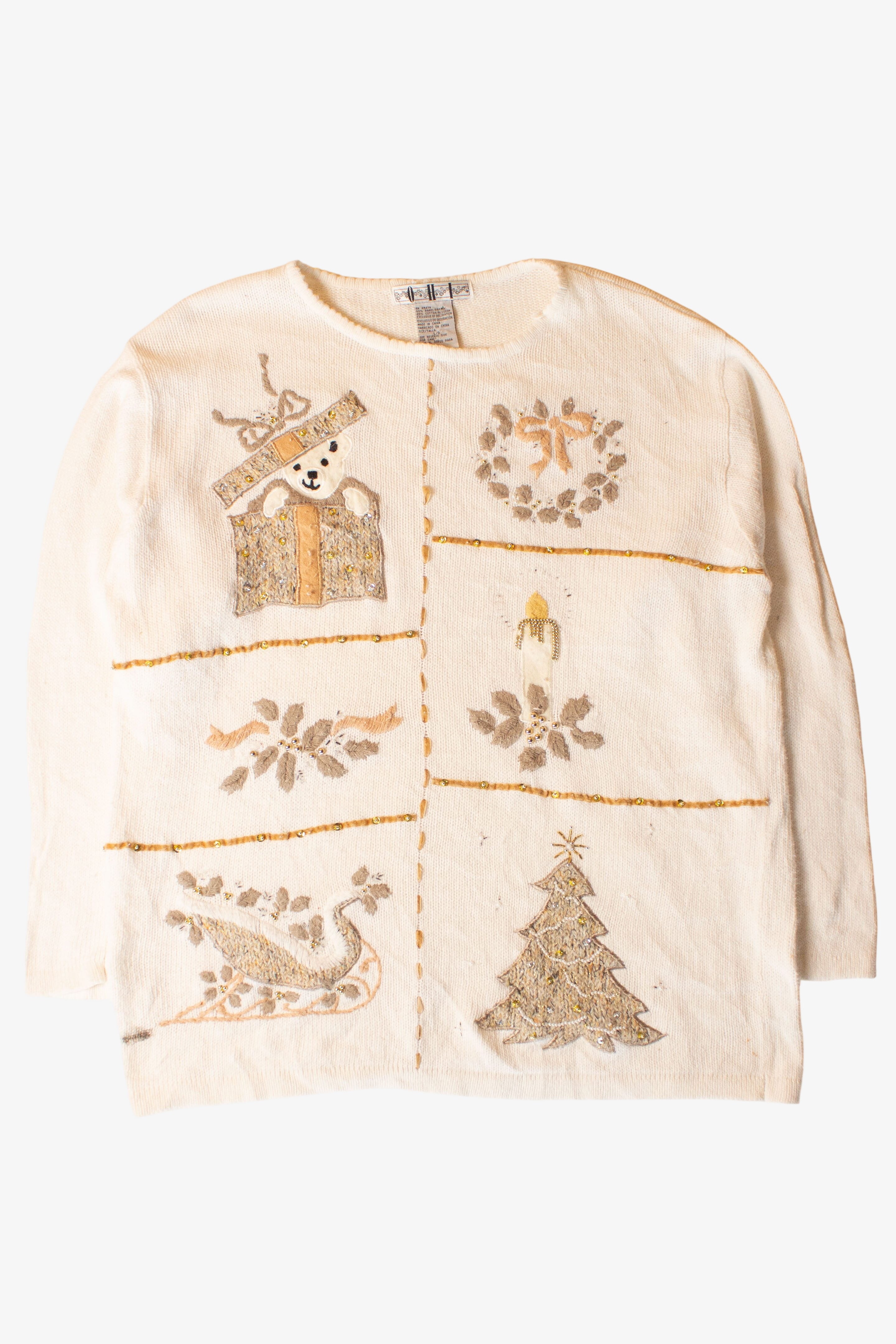 Vintage White Ugly Christmas Sweater (1990s)