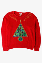Vintage Abstract Silk Christmas Sweater (1980s)