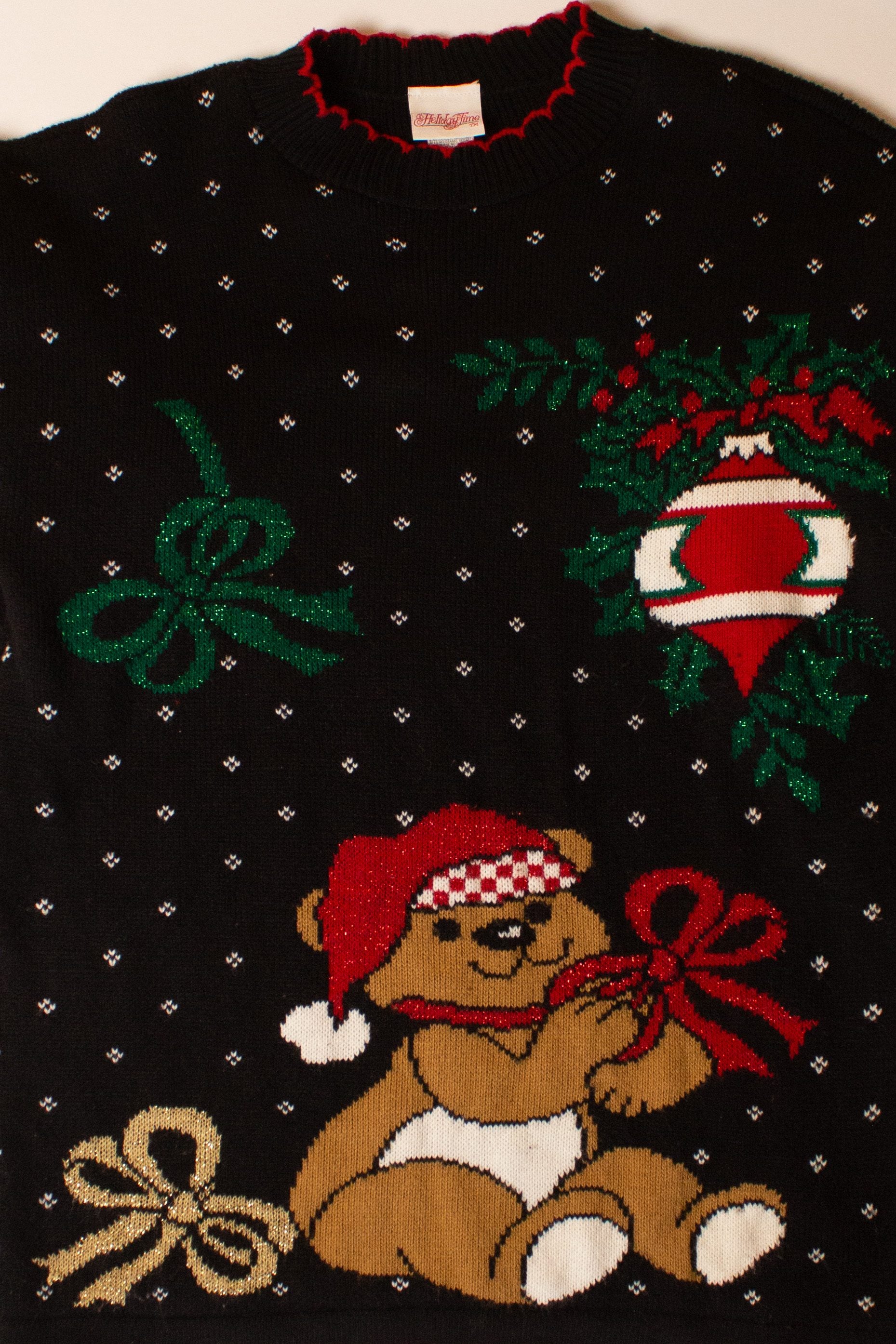 Vintage Teddy Bear Christmas Sweater (1990s)