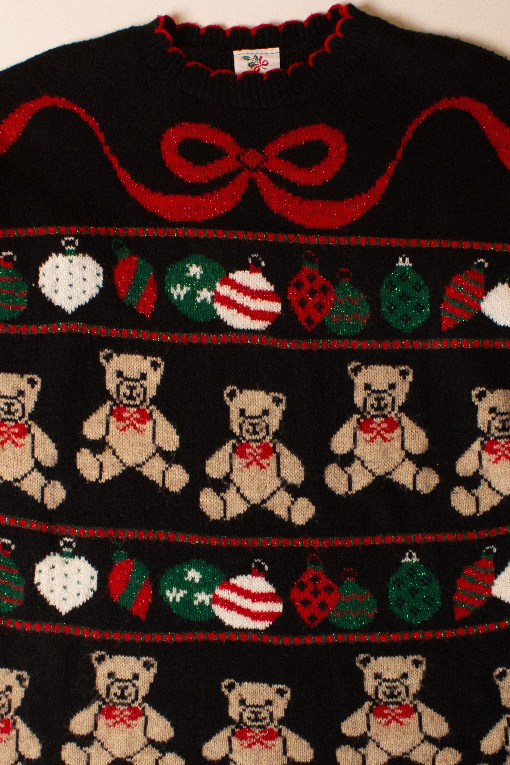 Vintage Black Bears Ugly Christmas Sweater (1990s)