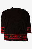 Vintage Black Wreaths Christmas Sweater (1990s)