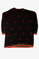 Vintage Black Flowers Christmas Sweater (1990s)
