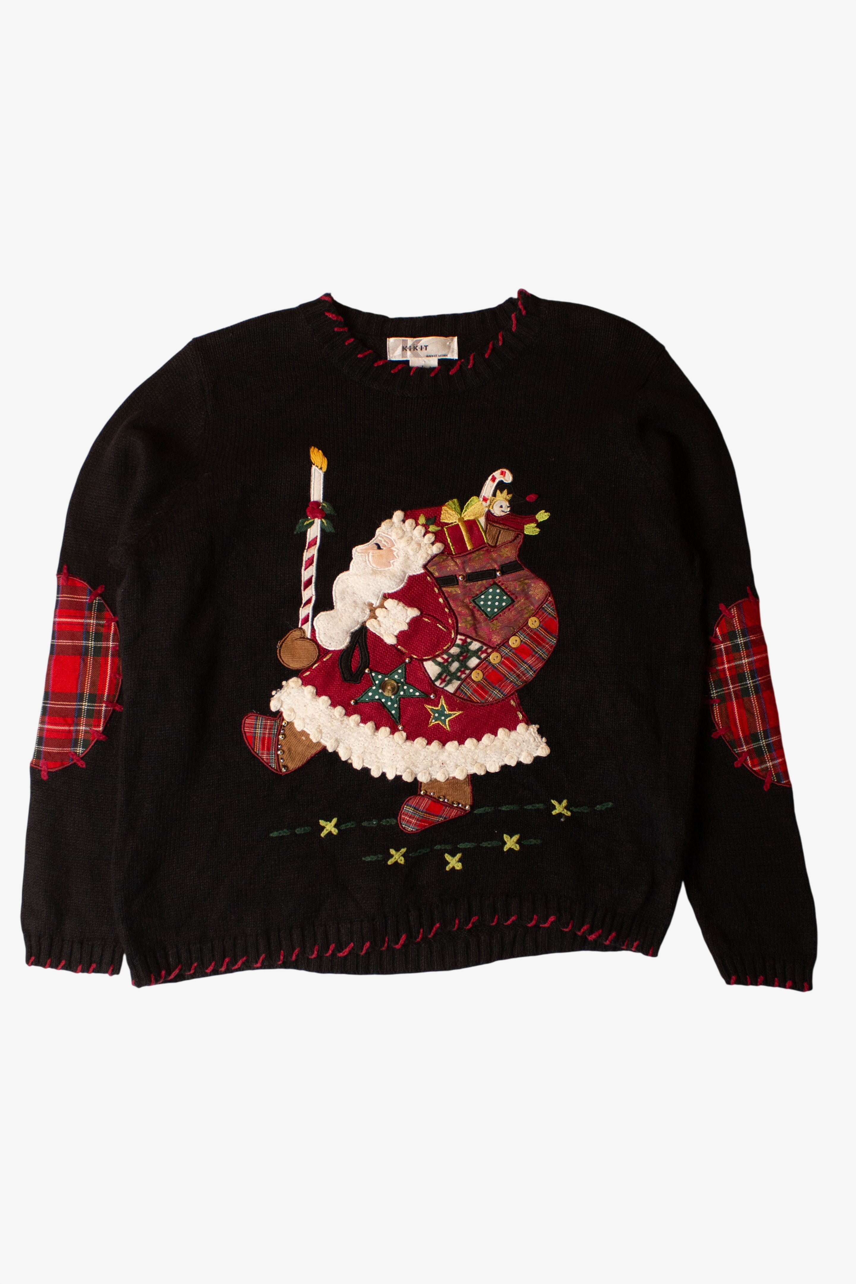 Vintage Santa Patches Christmas Sweater (1990s)