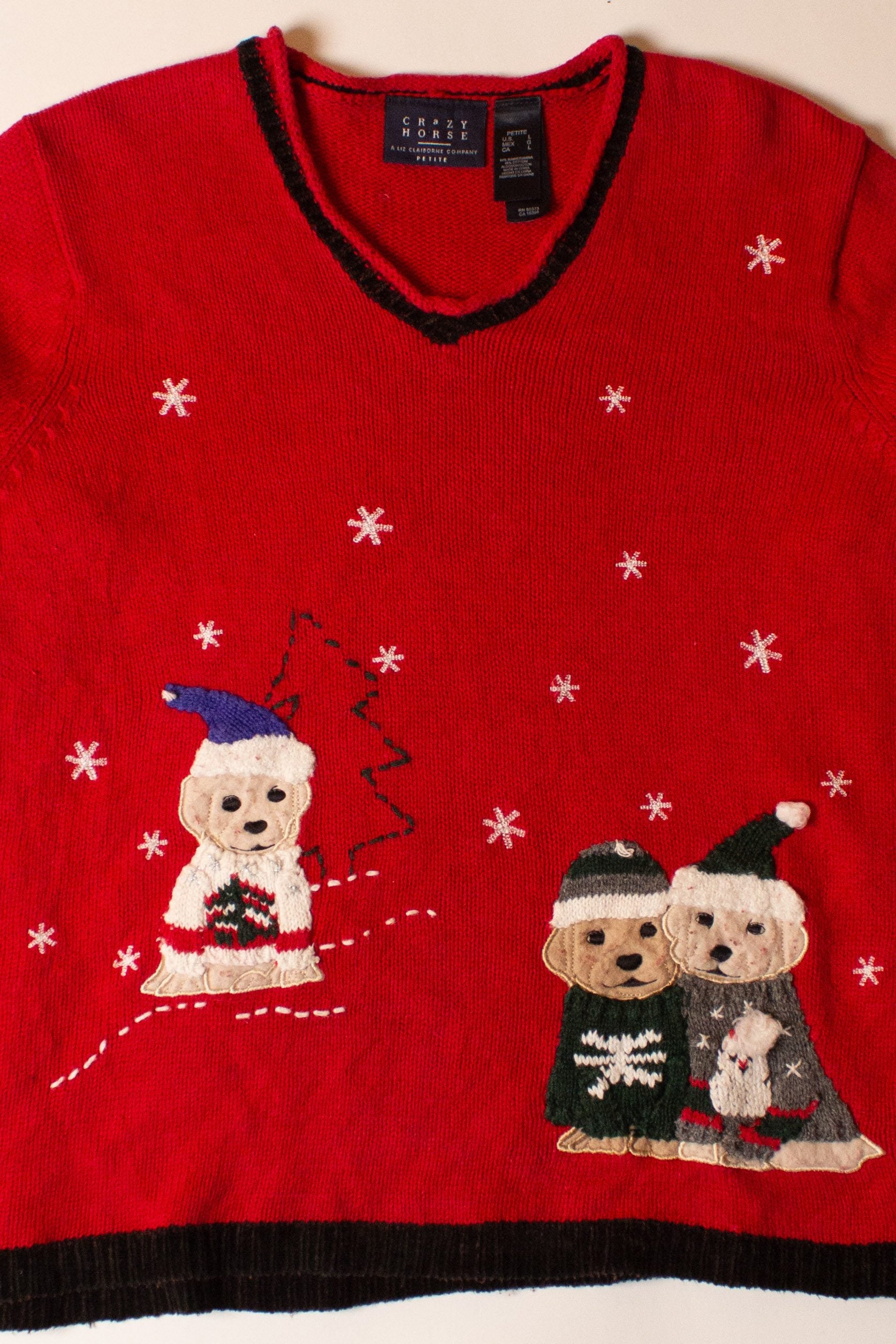 Vintage Winter Dogs Christmas Sweater (2000s)