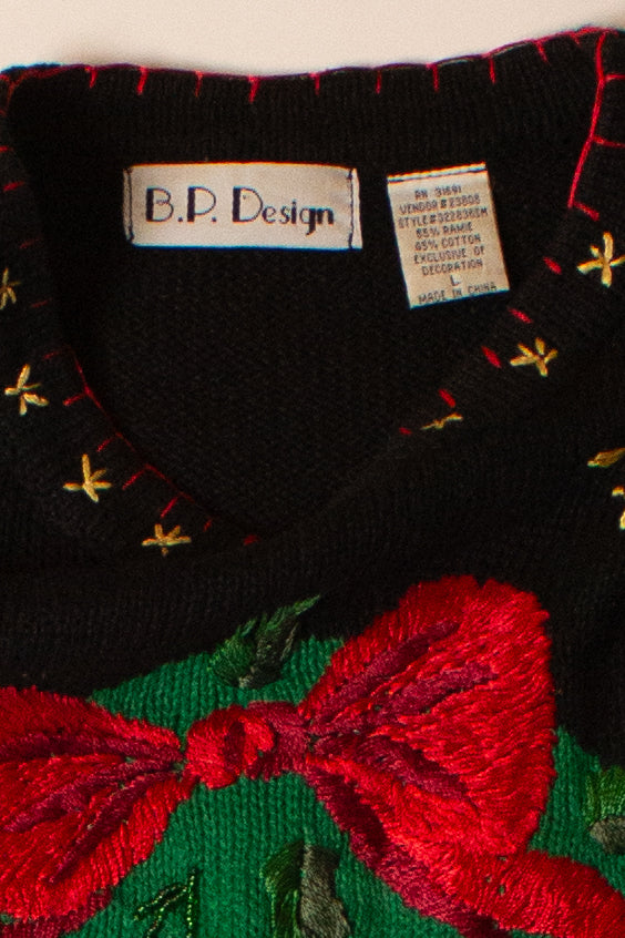 Vintage Wreath Bears Christmas Sweater (1990s)