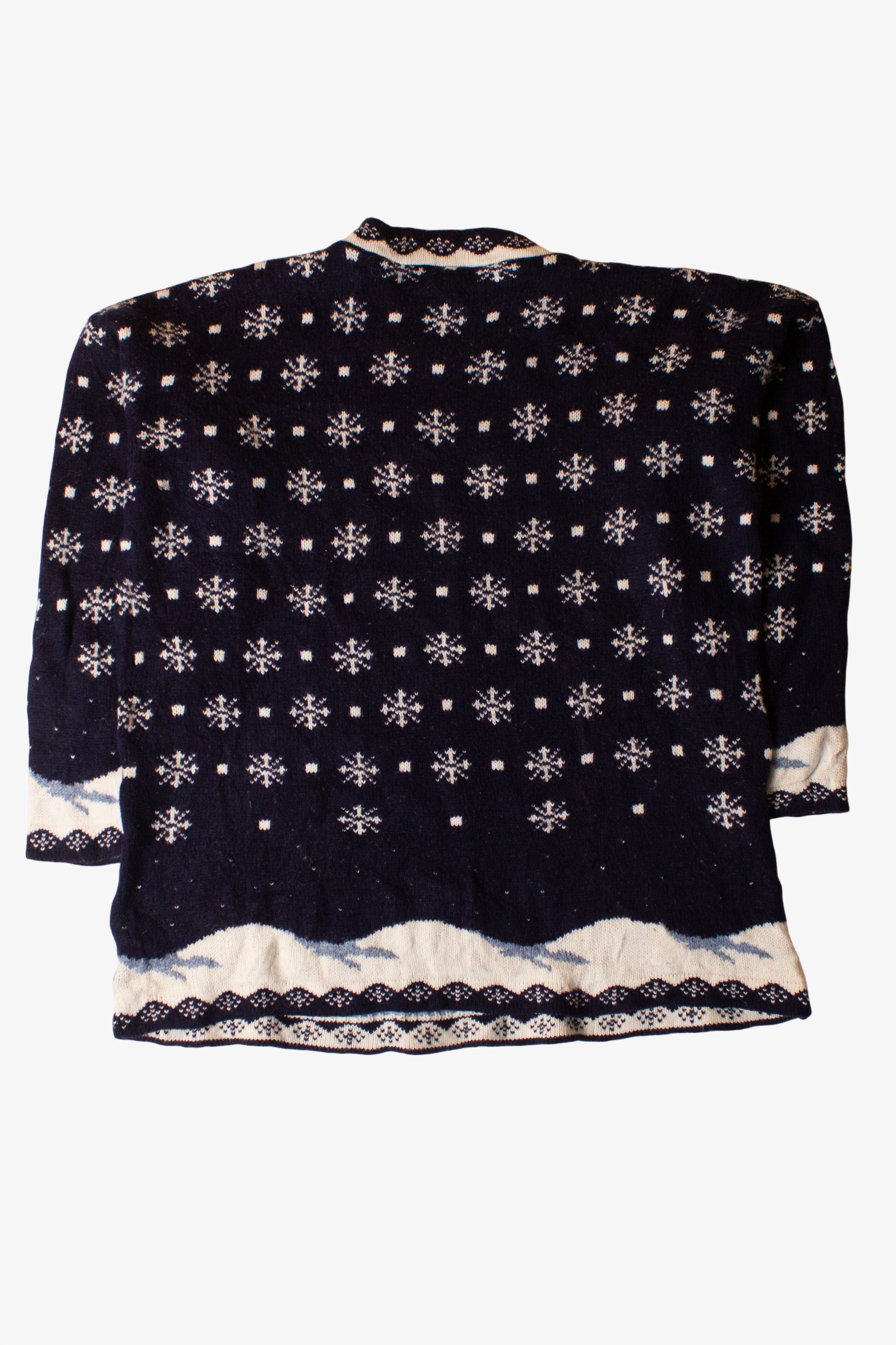 Vintage Navy Blue Snowmen Ugly Christmas Sweater (2000s)