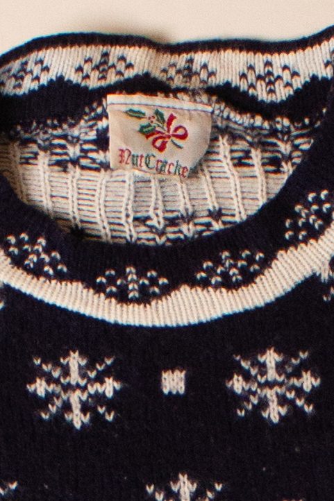 Vintage Navy Blue Snowmen Ugly Christmas Sweater (2000s)