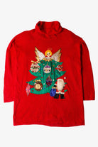 Vintage Angel Tree Turtleneck Christmas Sweater (1990s)