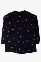 Vintage Navy Blue Snowmen Ugly Christmas Sweater (1990s)