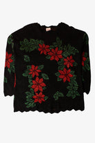 Vintage Metallic Flowers Christmas Sweater (1990s)