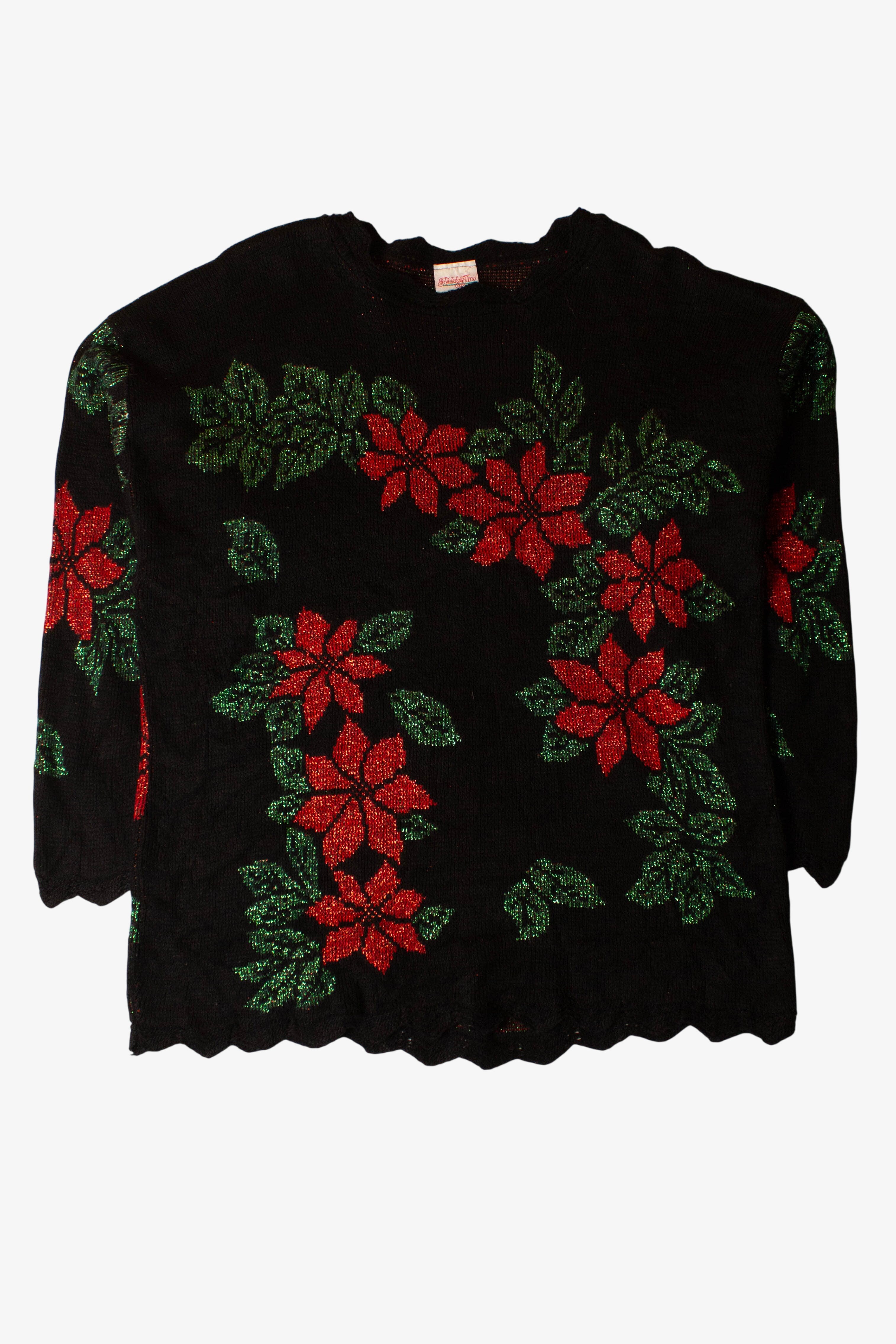 Vintage Metallic Flowers Christmas Sweater (1990s)