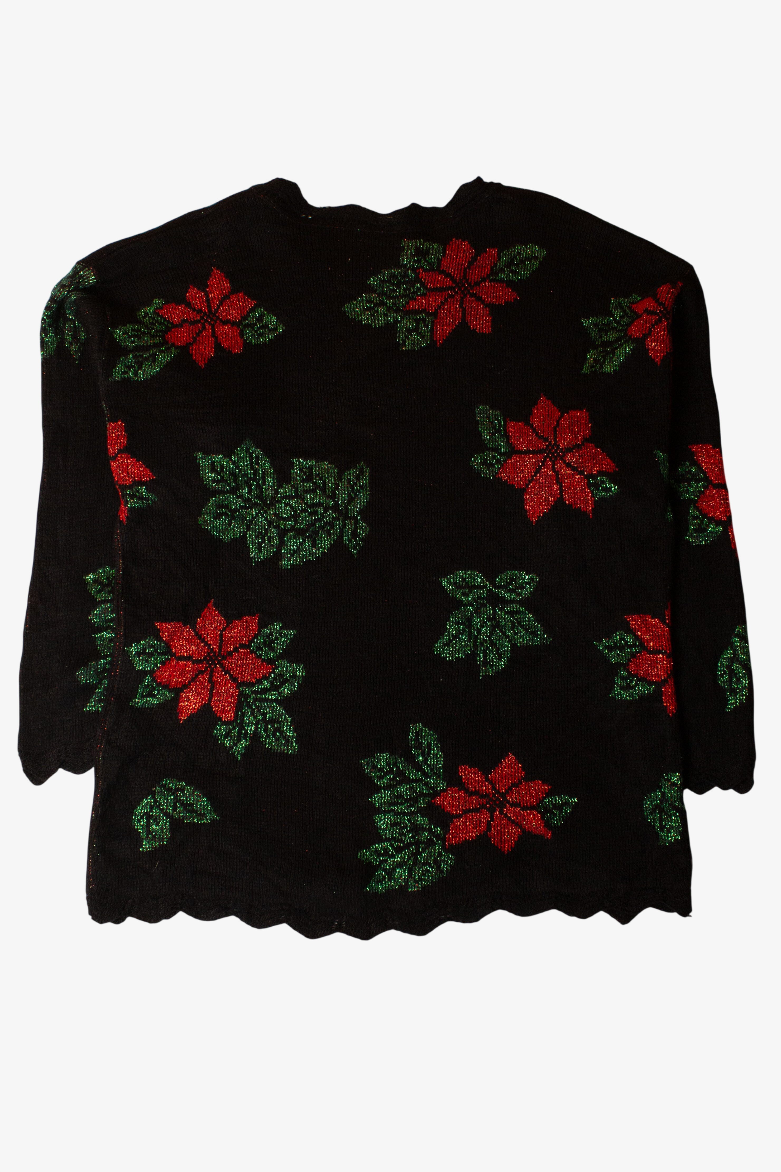 Vintage Metallic Flowers Christmas Sweater (1990s)