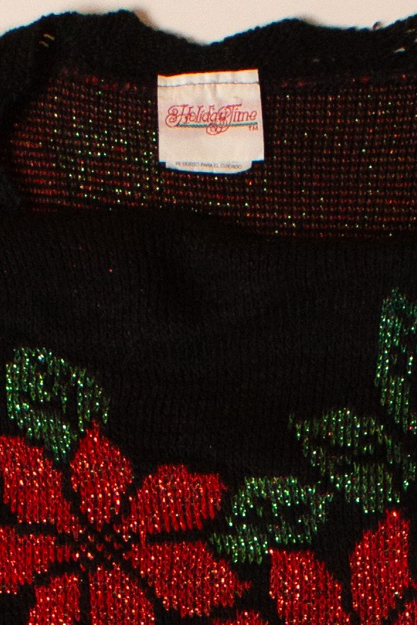 Vintage Metallic Flowers Christmas Sweater (1990s)