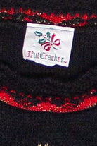 Vintage Wreath Poinsettia and Holly Pullover Ugly Christmas Sweater (2000s)
