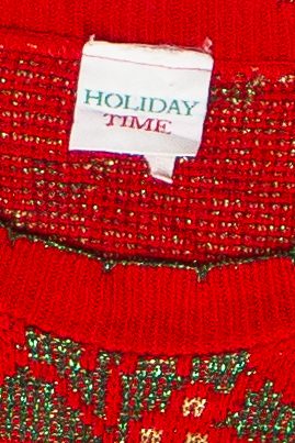 Vintage Holiday Time Metallic Ornament Pattern Ugly Christmas Sweater (1980s)