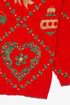 Vintage Holiday Time Metallic Ornament Pattern Ugly Christmas Sweater (1980s)