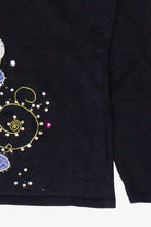 Vintage Bejeweled Reindeer Berek Studio Lightweight Ugly Christmas Sweater (2000s)