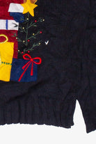 Vintage Bobbie Brooks Felt Patch Santas Ugly Christmas Sweater (2000s)