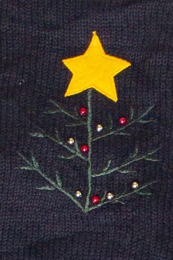Vintage Bobbie Brooks Felt Patch Santas Ugly Christmas Sweater (2000s)