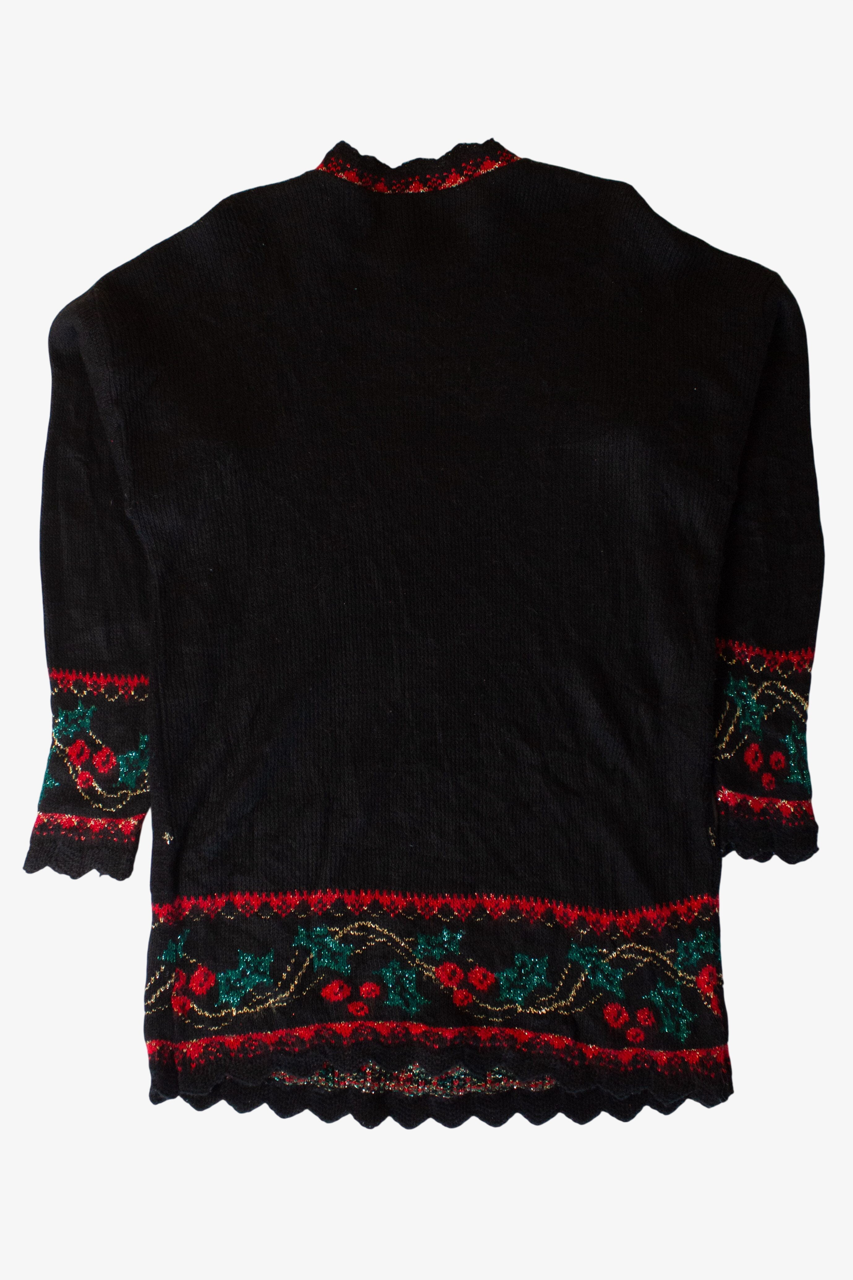 Vintage Nutcracker Wreath Ugly Christmas Sweater (1990s)