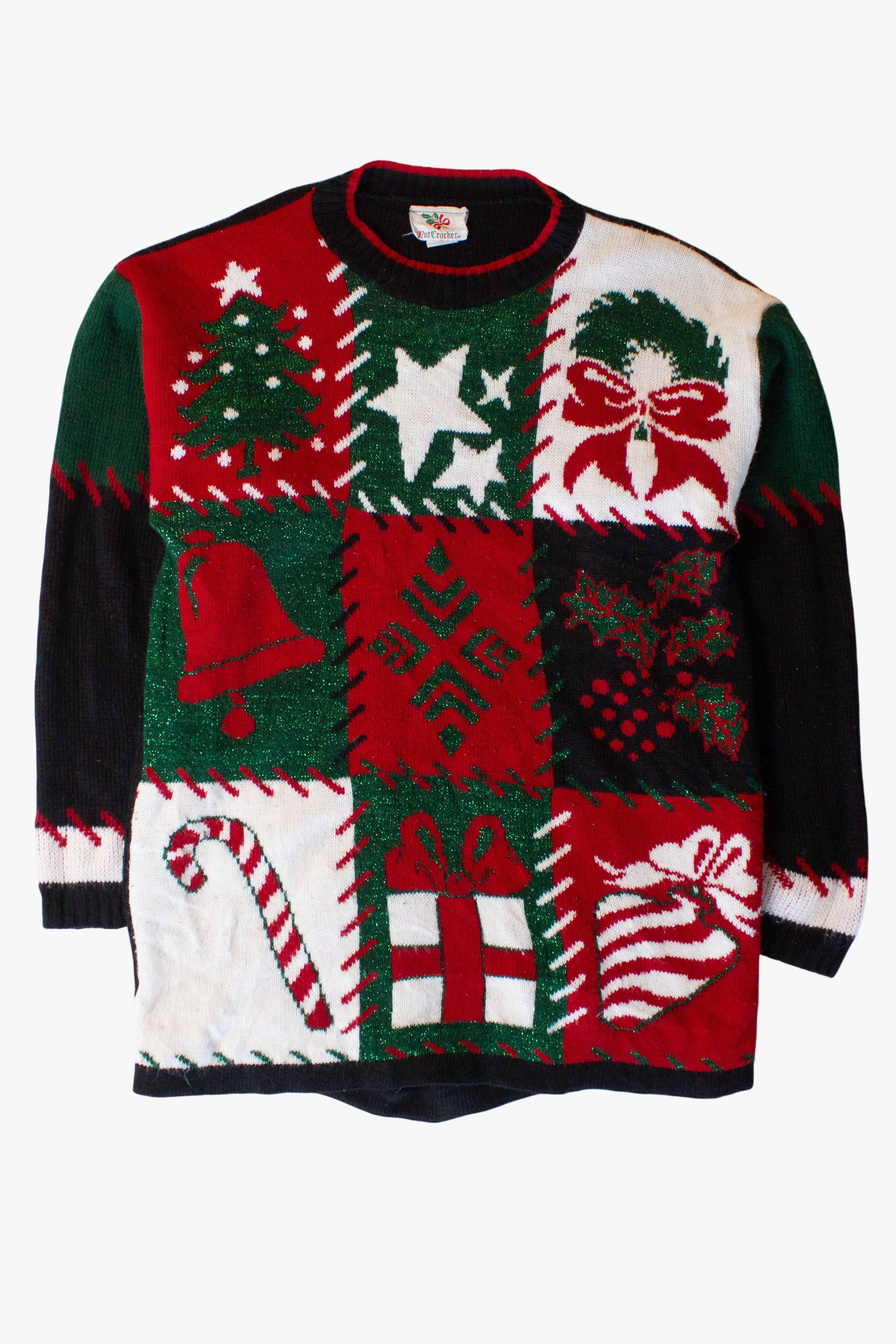 Vintage Patches Graphic Ugly Christmas Sweater (1990s)