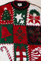 Vintage Patches Graphic Ugly Christmas Sweater (1990s)