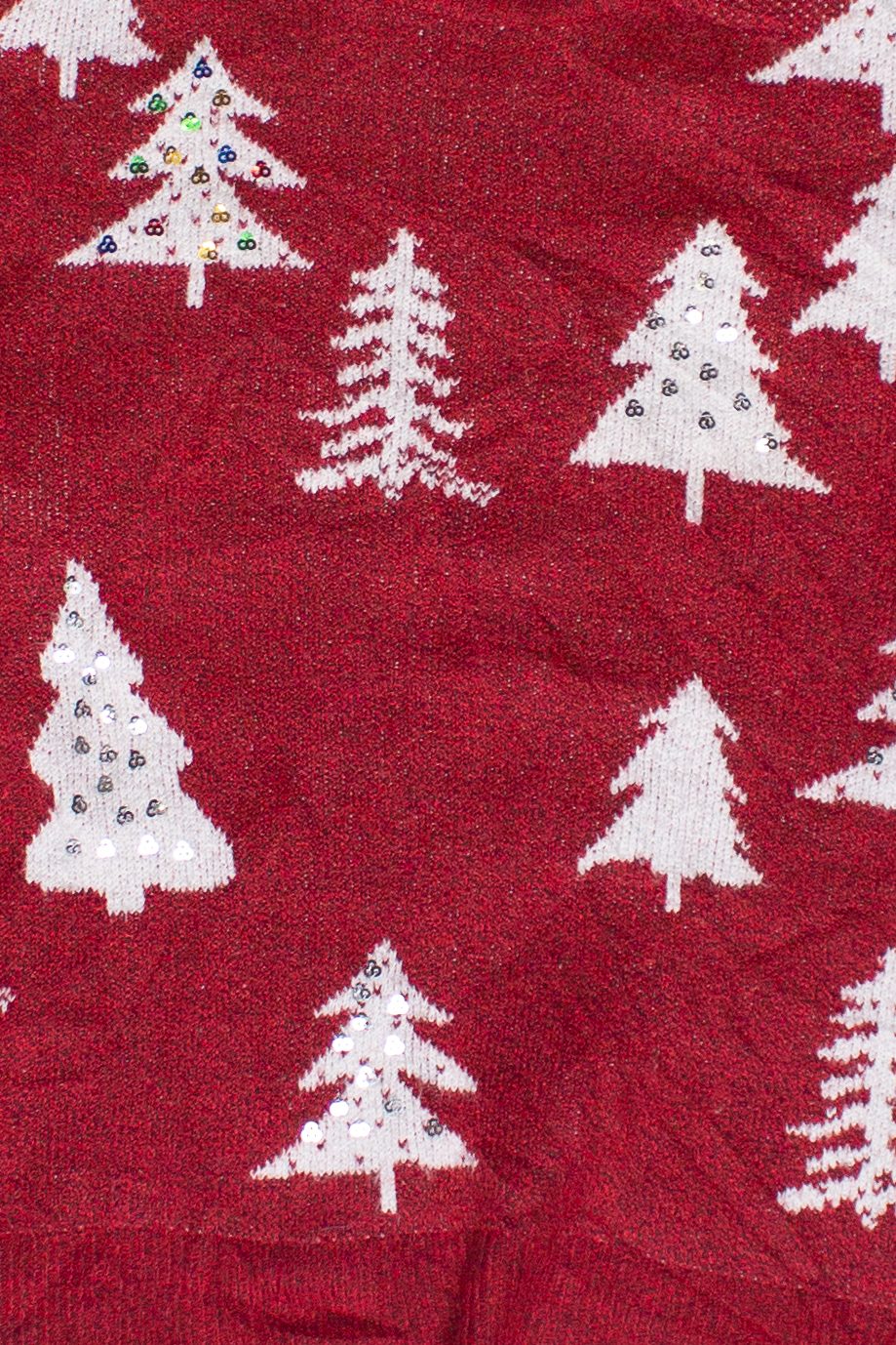 Holiday Time Sequin Christmas Trees Ugly Christmas Sweater (2010s)