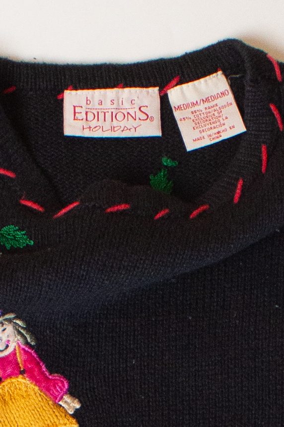 Vintage Black Basic Editions Ugly Christmas Sweater (1990s)