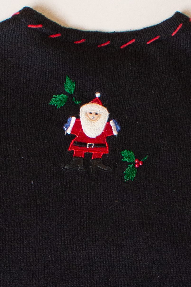Vintage Black Basic Editions Ugly Christmas Sweater (1990s)