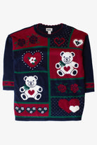 Vintage Hearts & Bears Christmas Sweater (2000s)