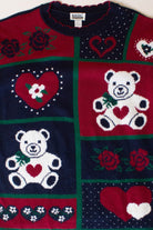 Vintage Hearts & Bears Christmas Sweater (2000s)
