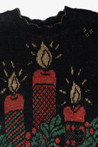 Lurex Candles Ugly Christmas Pullover (1990s)