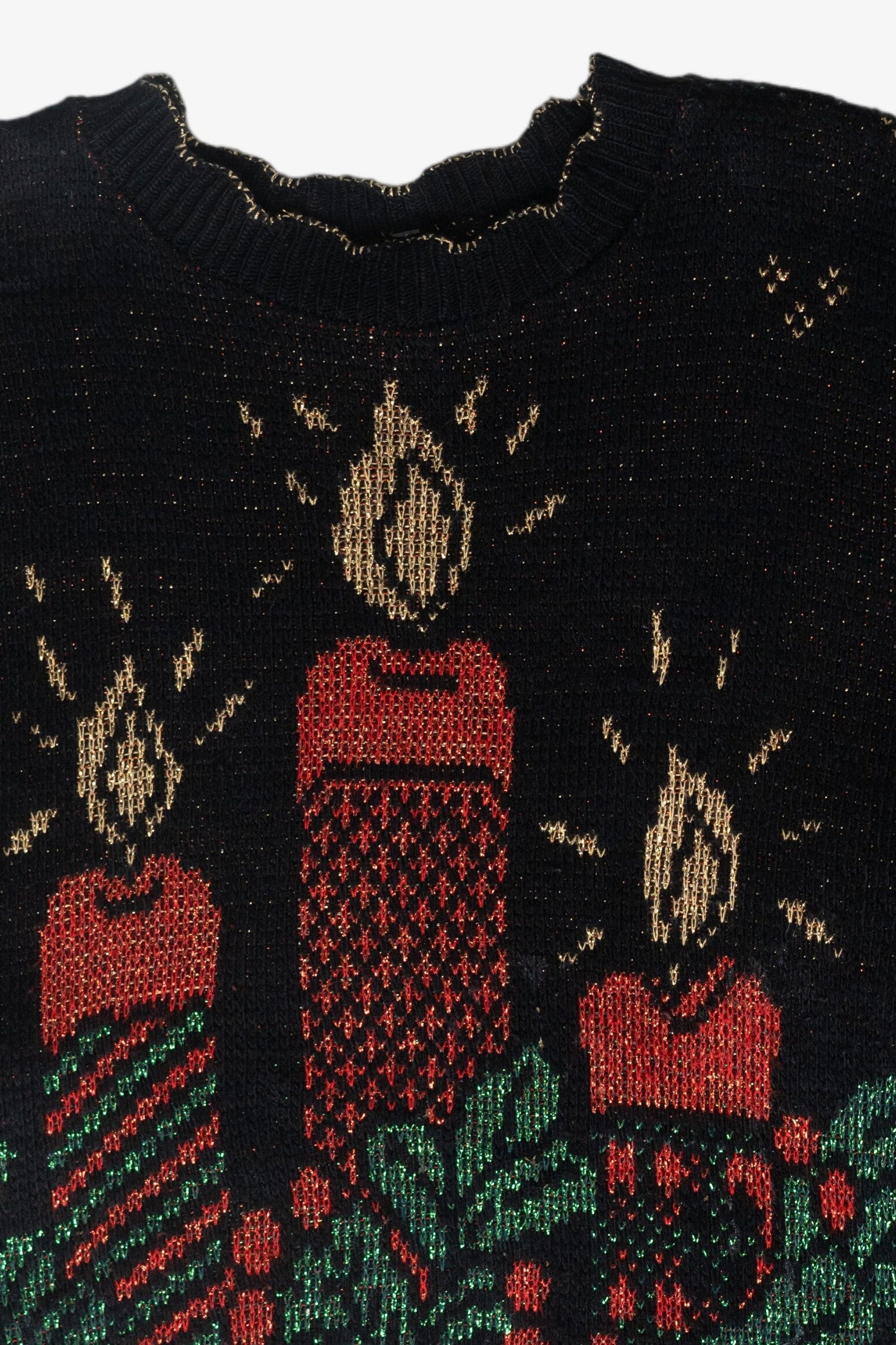 Lurex Candles Ugly Christmas Pullover (1990s)