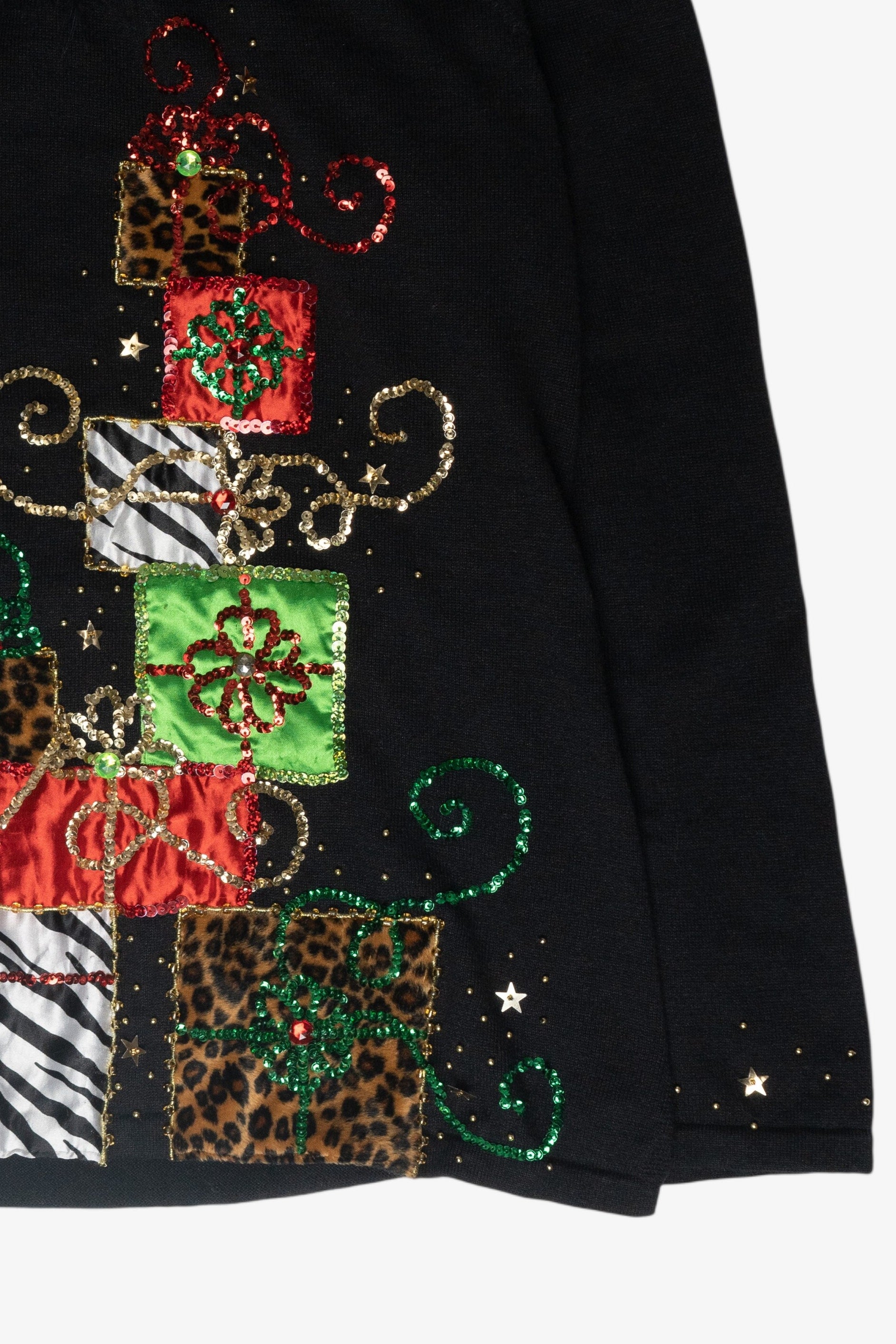 Animal Print Presents Ugly Christmas Pullover (2000s)