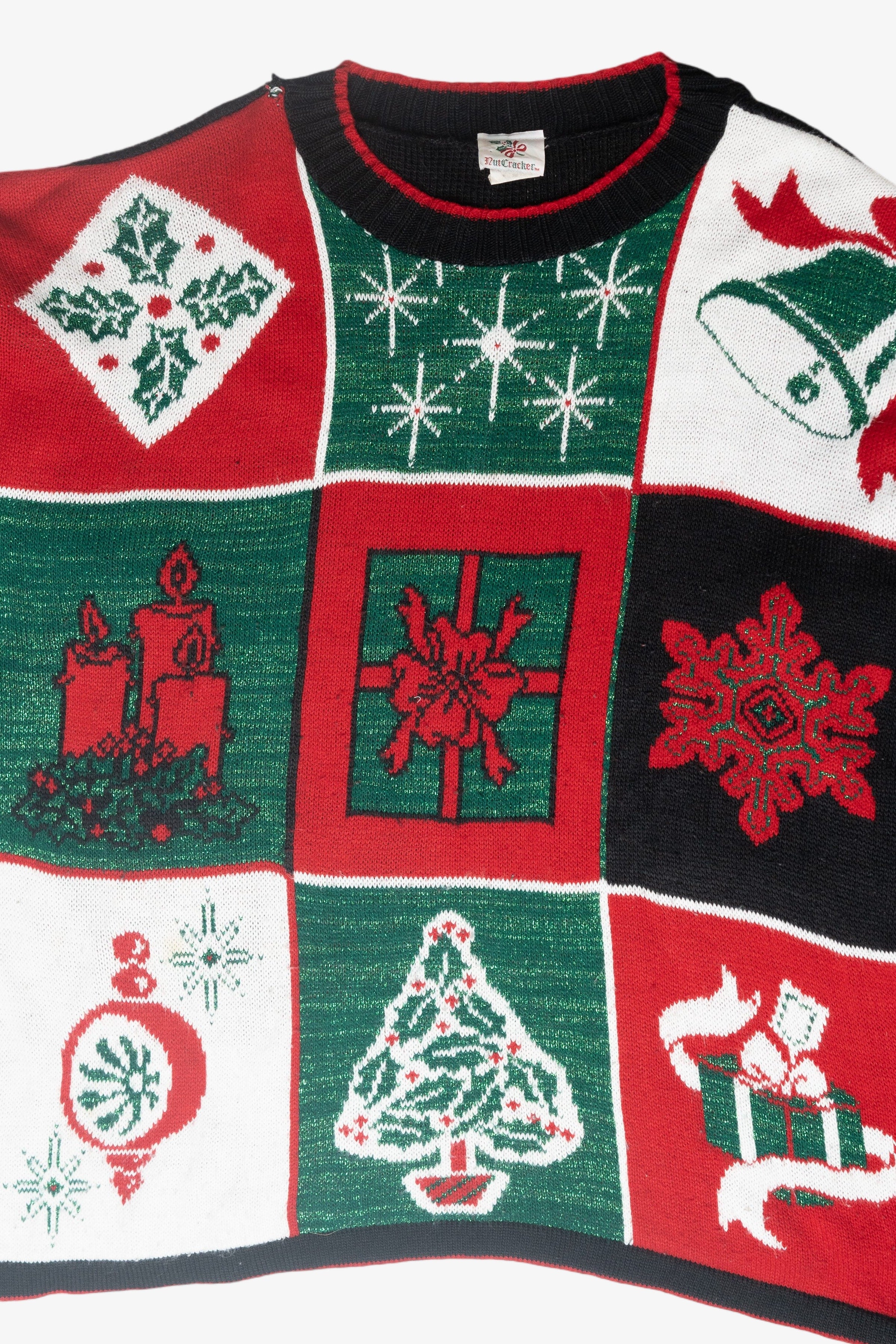 Presents Grid Vintage Ugly Christmas Pullover (1980s)