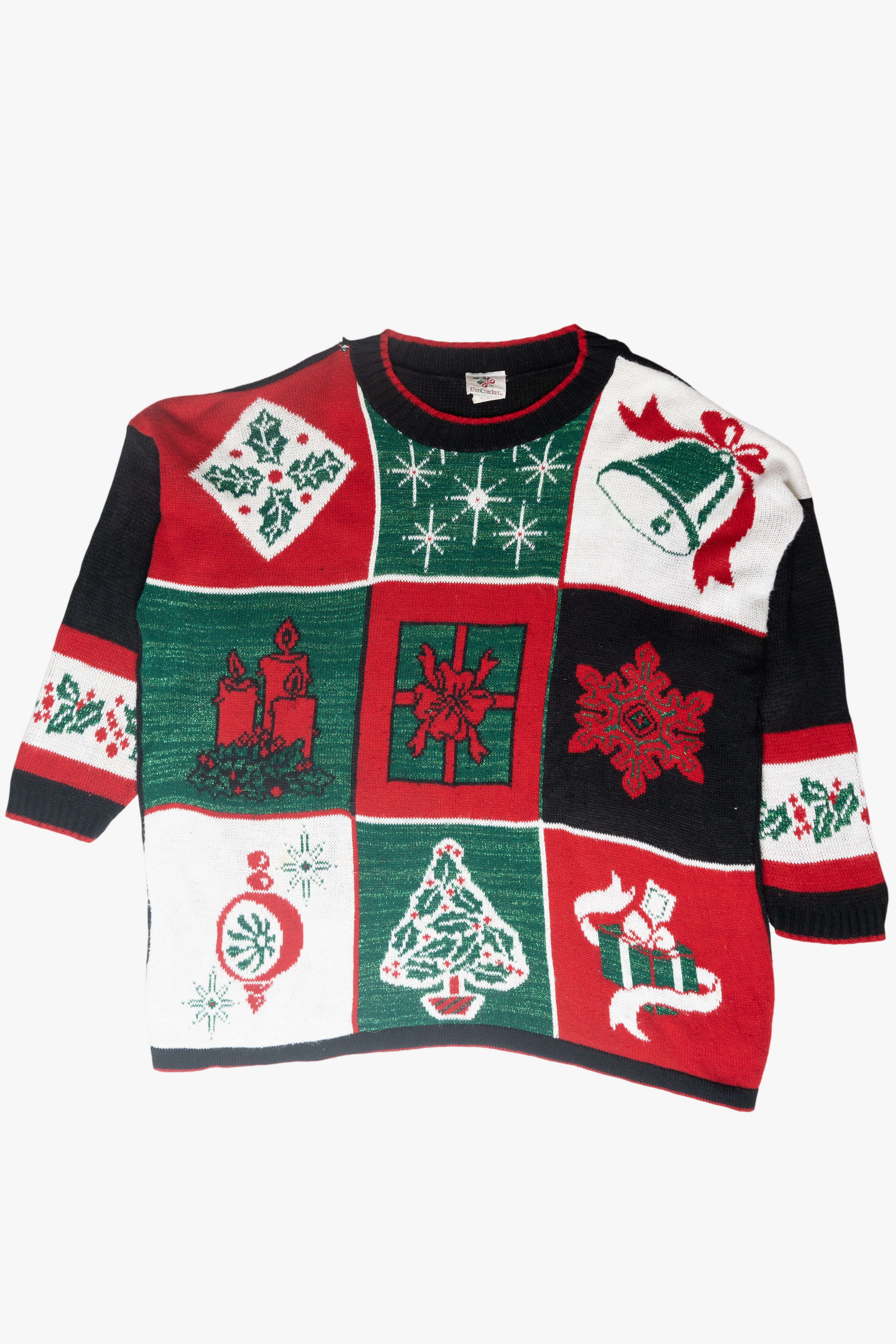 Presents Grid Vintage Ugly Christmas Pullover (1980s)