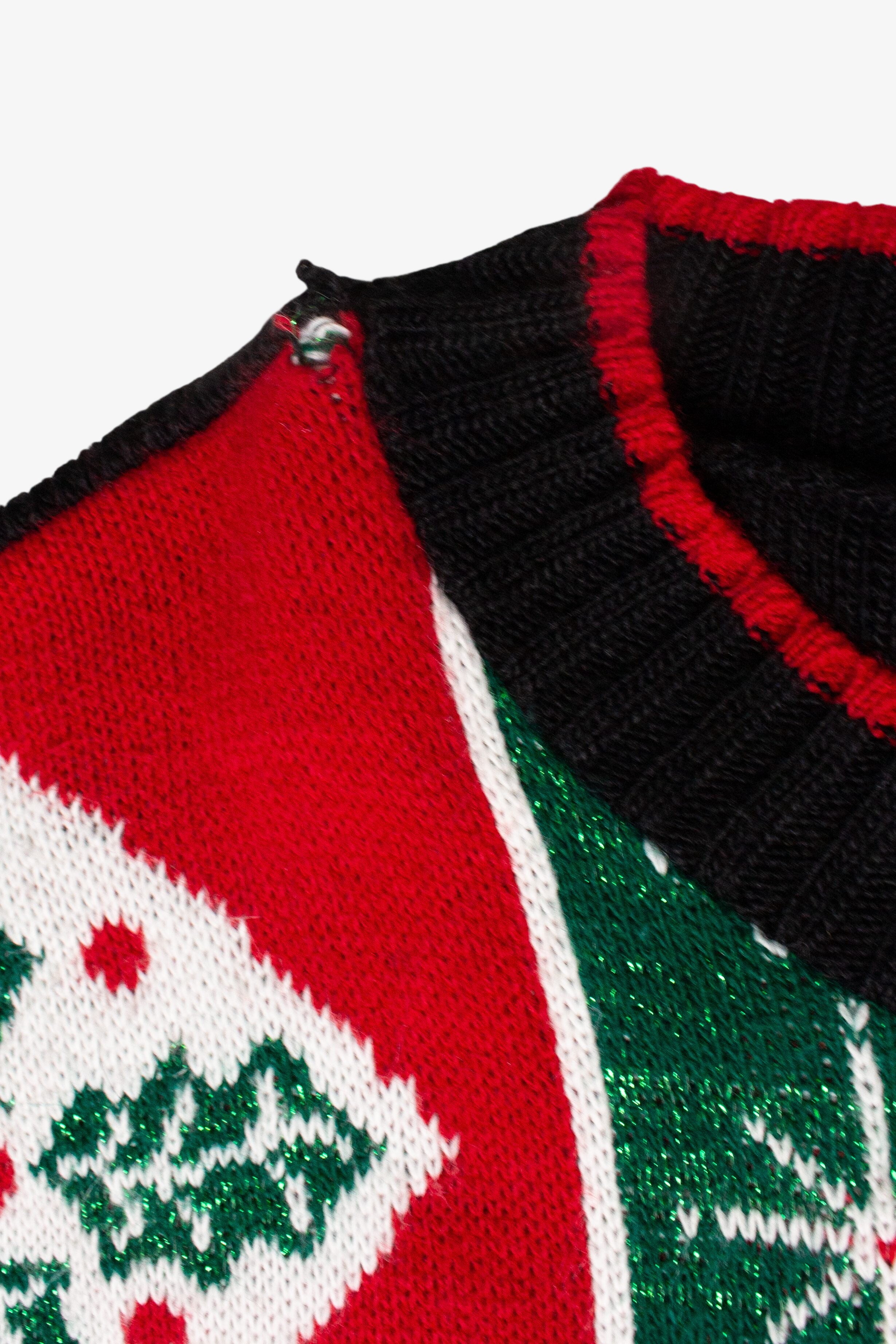Presents Grid Vintage Ugly Christmas Pullover (1980s)