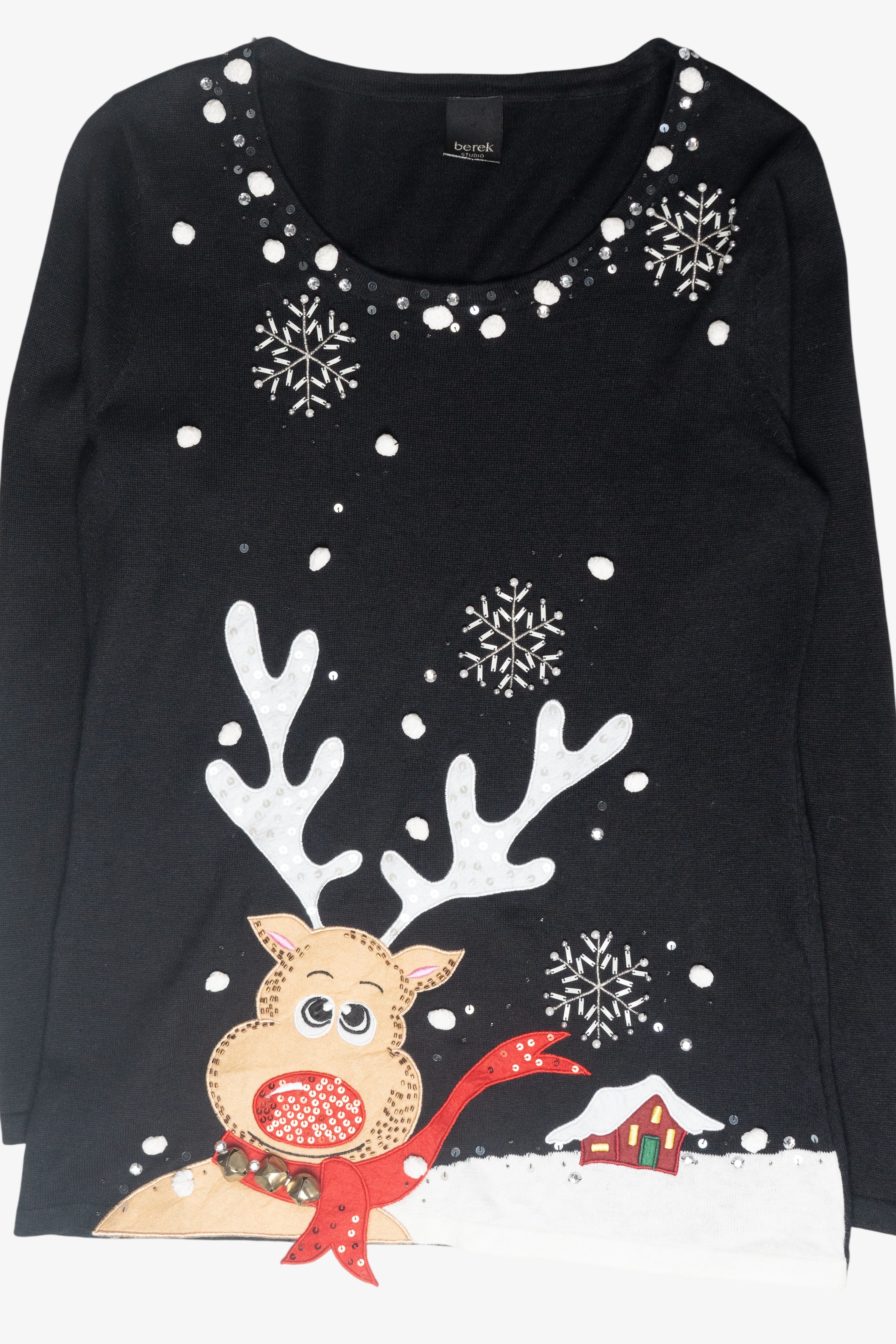 Reindeer Landscape Ugly Vintage Christmas Pullover (2000s)