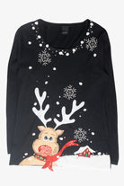 Reindeer Landscape Ugly Vintage Christmas Pullover (2000s)