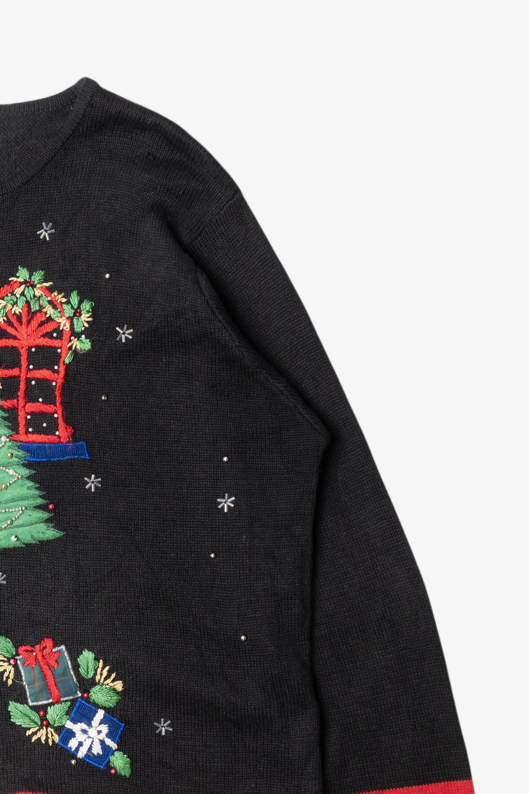 Vintage Cozy Fireplace Ugly Christmas Sweater (1990s)
