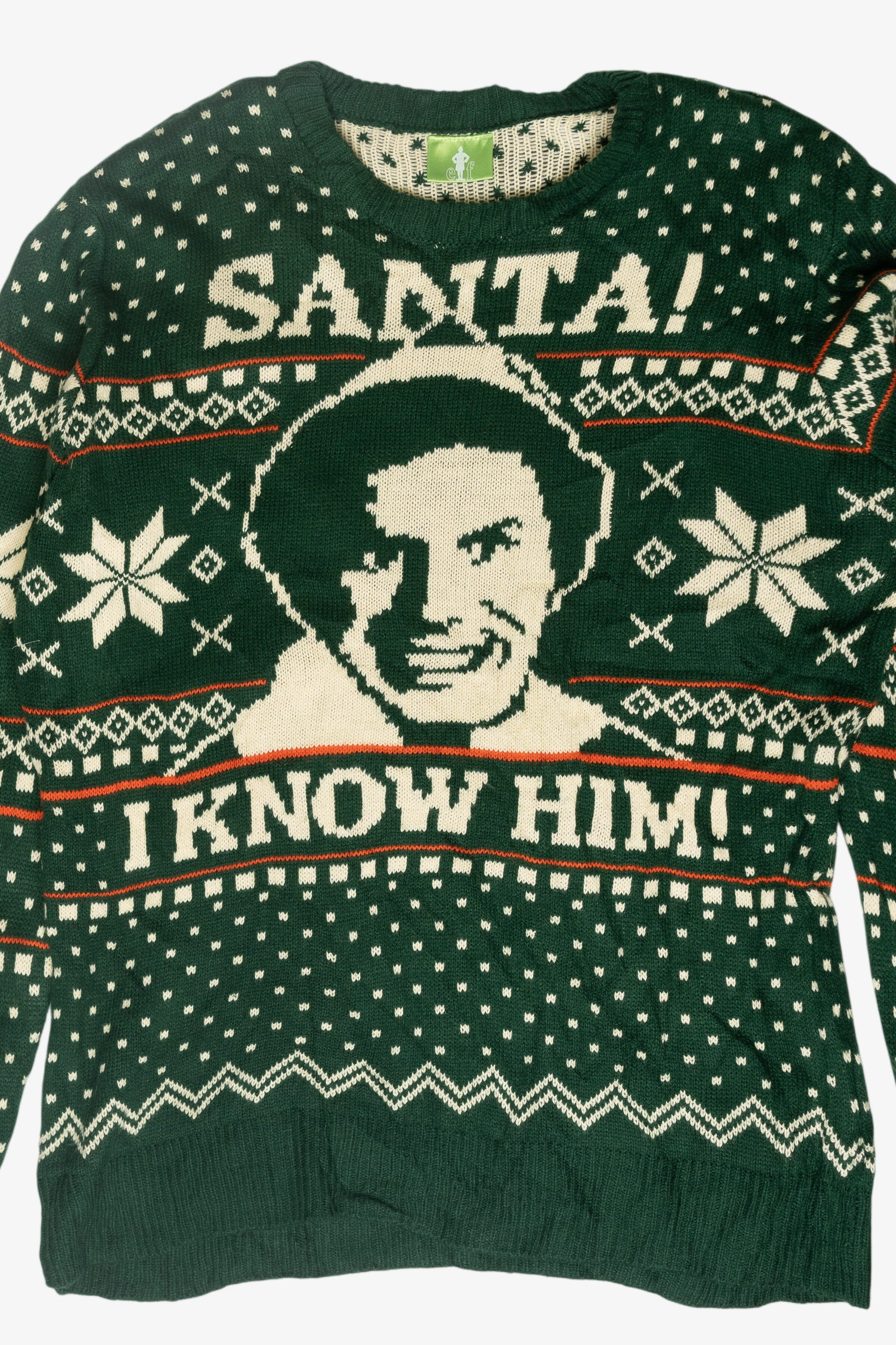Elf Santa "I Know Him" Ugly Christmas Sweater (2010s)