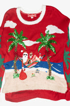 Santa Beach Day Ugly Vintage Christmas Sweater (2010s)