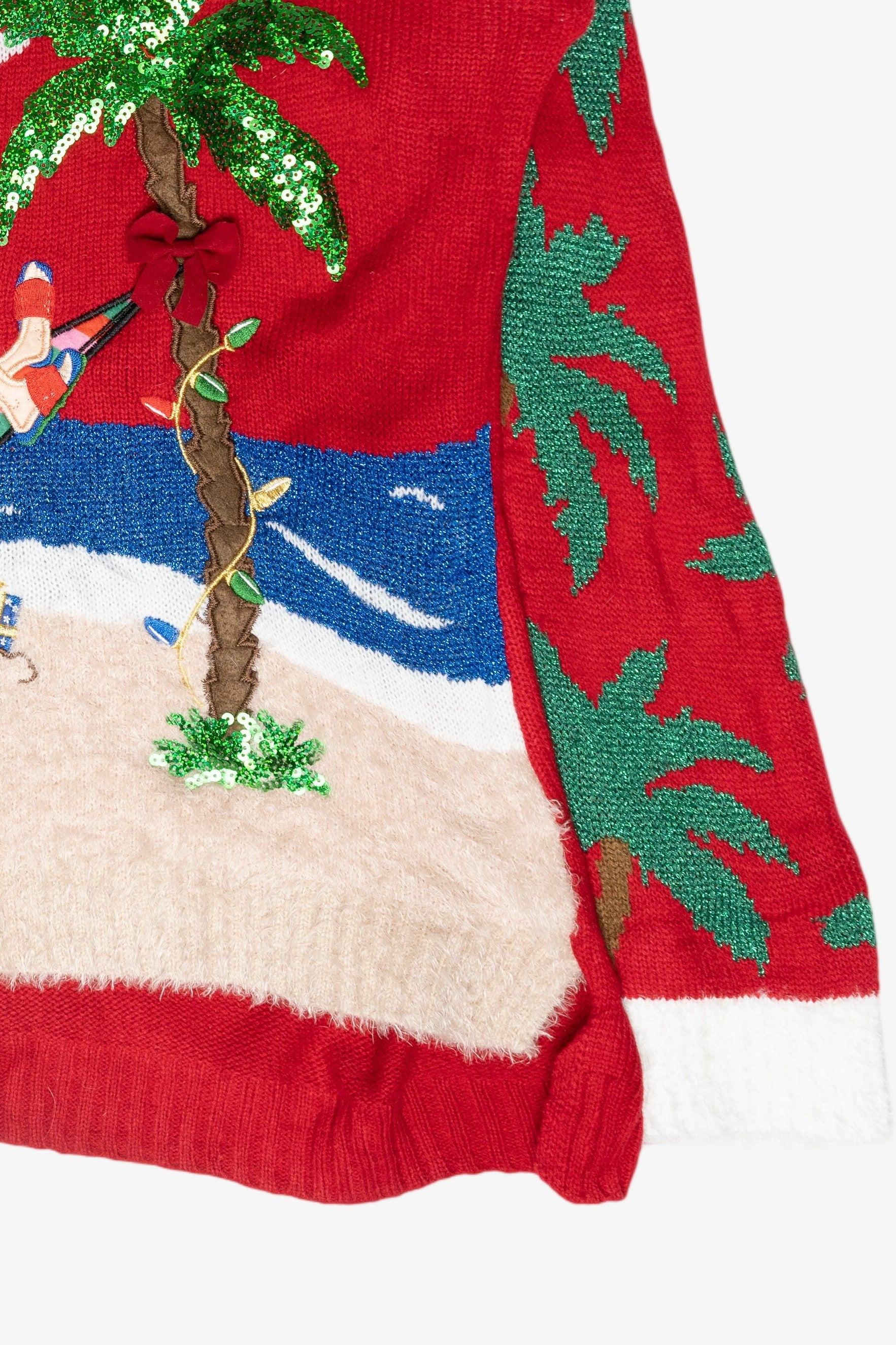 Santa Beach Day Ugly Vintage Christmas Sweater (2010s)