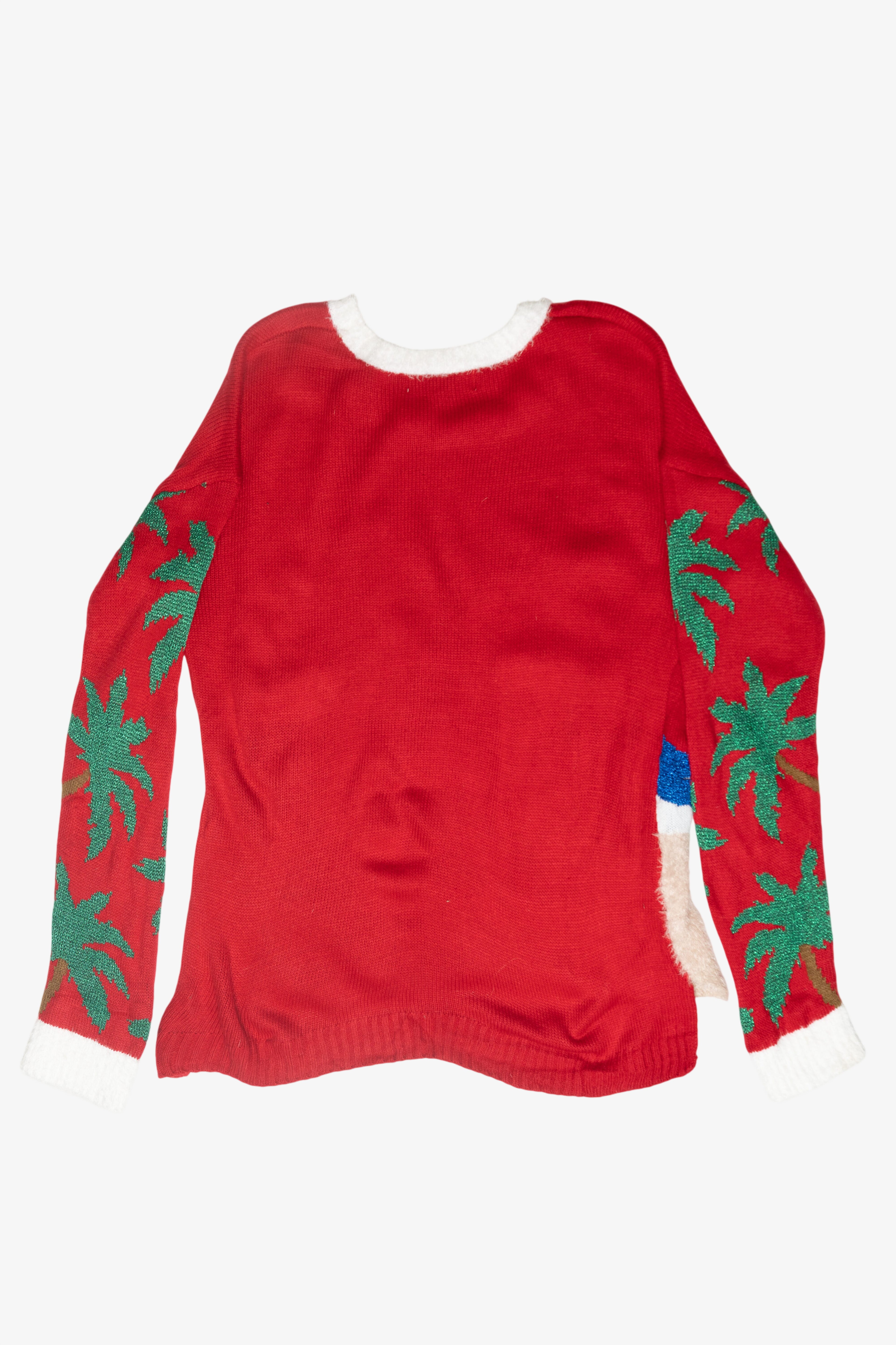 Santa Beach Day Ugly Vintage Christmas Sweater (2010s)