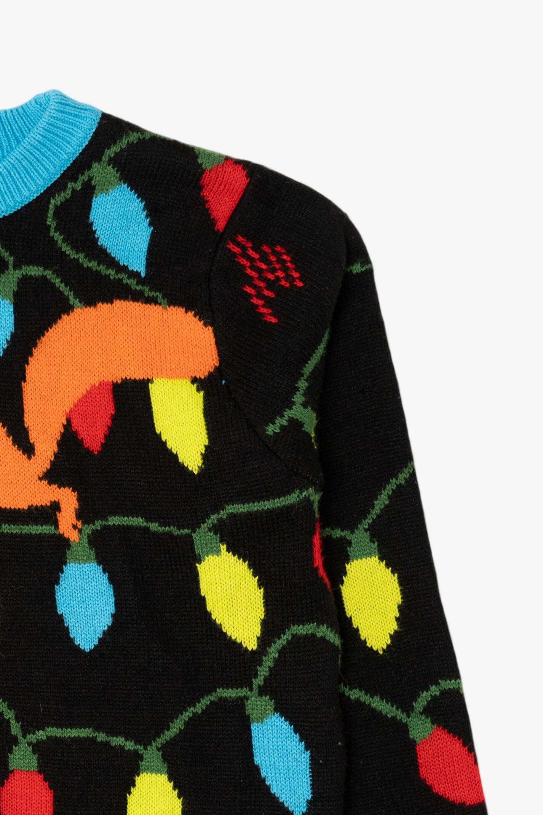 Black FunQi Gifts Squirrels Chewing On Lights Funny Ugly Christmas Pullover (2010s)