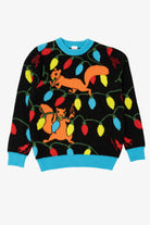 Black FunQi Gifts Squirrels Chewing On Lights Funny Ugly Christmas Pullover (2010s)