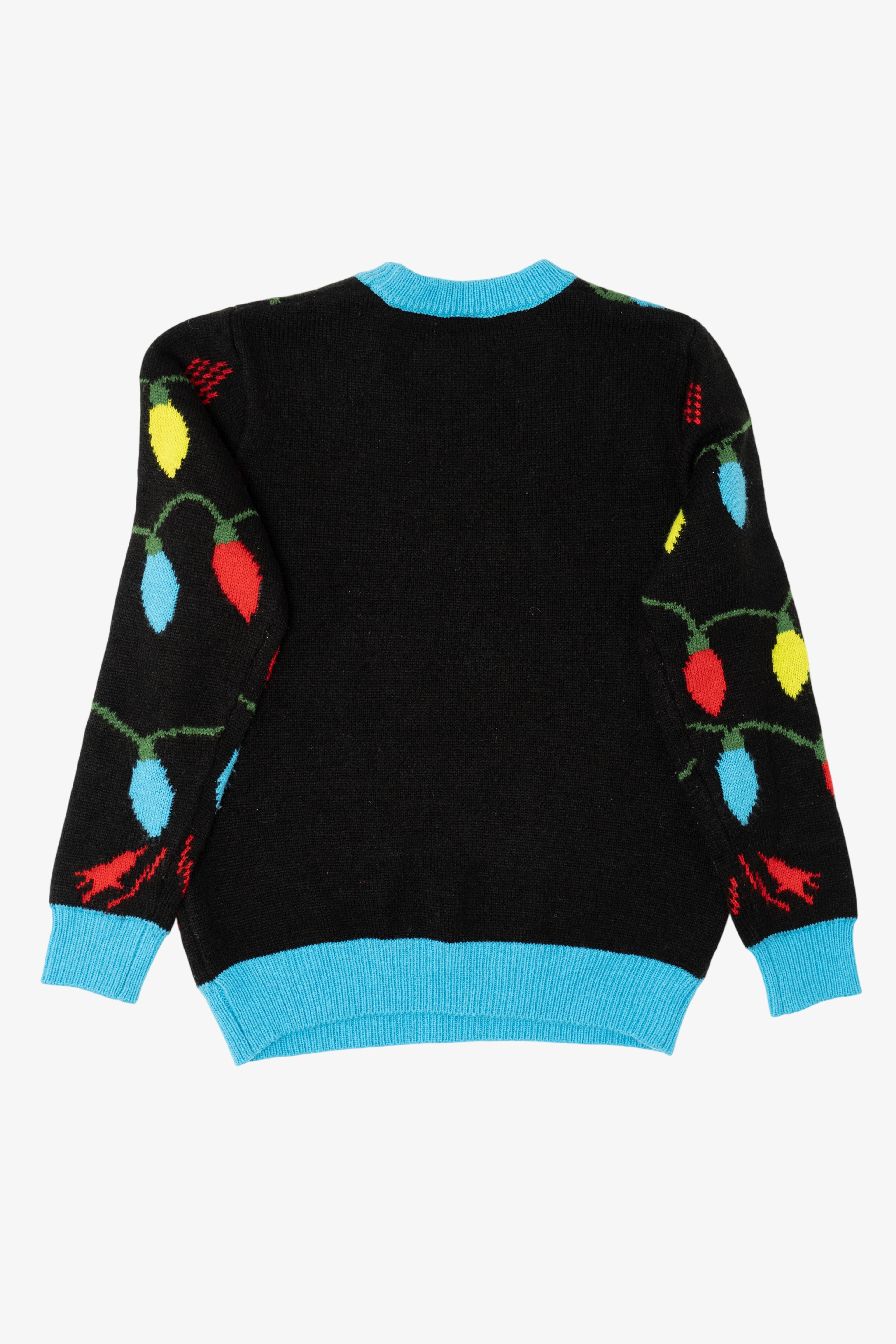 Black FunQi Gifts Squirrels Chewing On Lights Funny Ugly Christmas Pullover (2010s)