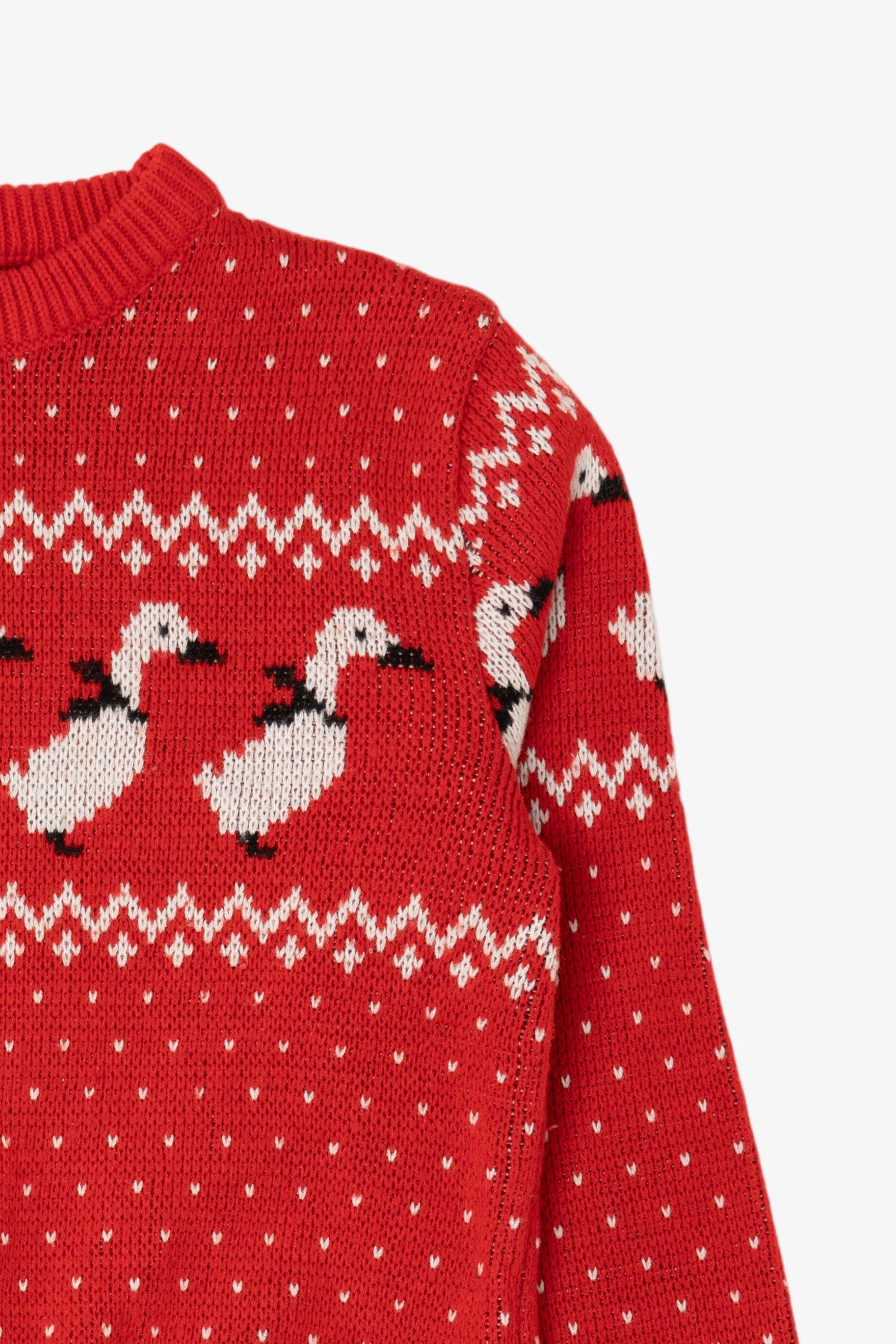Red Ducks In Bows Ugly Christmas Pullover (2010s)